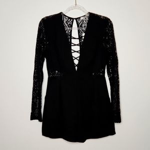 Whimsigoth Fairy Lush Lace Dressy Criss Cross Romper Shorts